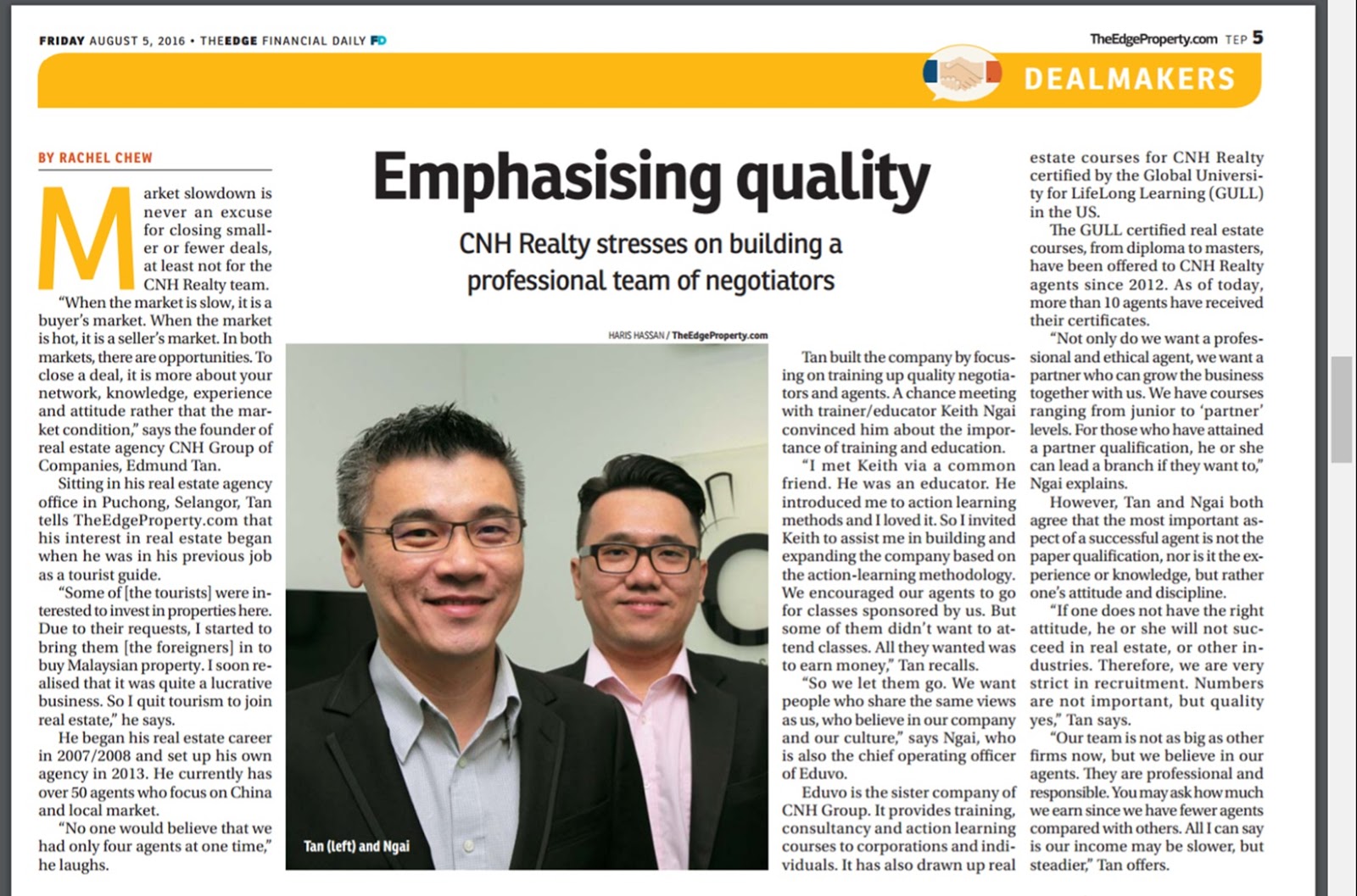 CNH Group has drawn up real estate courses certified by GULL